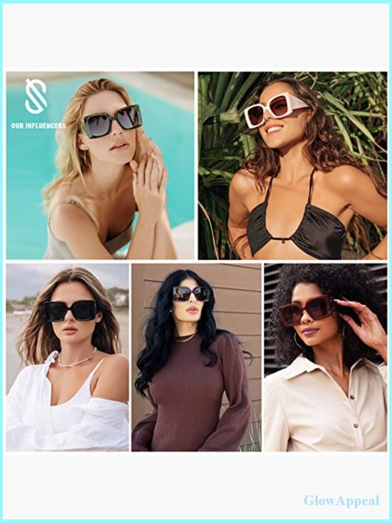 Retro Square Oversized Polarized Sunglasses for Women main image 5